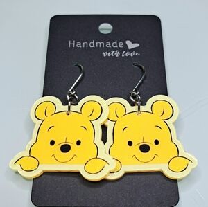Winnie The Pooh Earrings With Stainless Steel Ear Wires